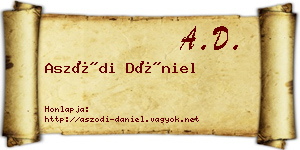 Aszódi Dániel névjegykártya