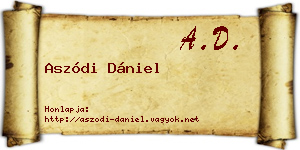 Aszódi Dániel névjegykártya